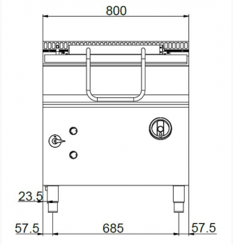 MBM Elektrokippbratpfanne MBRE78A - 1 Edelstahltiegel mit 60 Liter - manuelle Bedienung