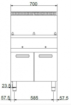 MBM Fritteuse MFRG77A - Standgerät - geschlossen - 2 Becken à 14 Liter