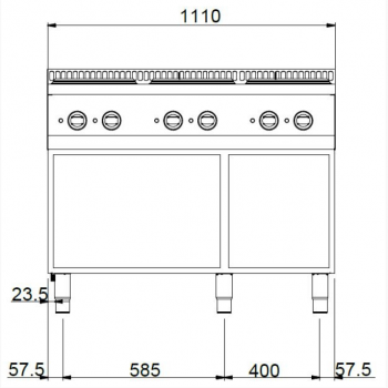 MBM Elektroherd MPQ711A - Standgerät - offen - 6 rechteckige Kochplatten