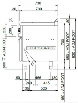 MBM Elektroherd MPQ711FE - Standgerät mit Elektrobackofen - 6 rechteckige Kochplatten