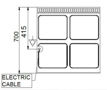 MBM Elektroherd MPQ77A - Standgerät - offen - 4 rechteckige Kochplatten