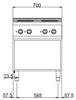 MBM Elektroherd MPR77A - Standgerät - offen - 4 runde Kochplatten