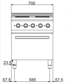 MBM Elektroherd MPR77FE - Standgerät mit Elektrobackofen - 4 runde Kochplatten