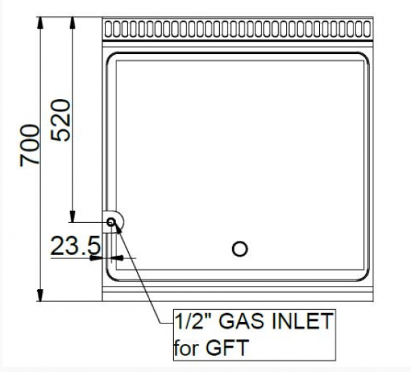 MBM Gasgrillplatte MFTG77ALR - Standgerät - offen - ½ glatte + ½ gerillte Grillfläche