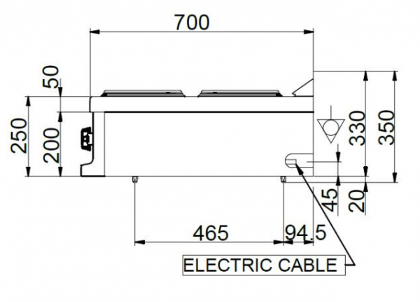 MBM Elektroherd MPQ74T - Tischgerät - 2 rechteckige Kochplatten