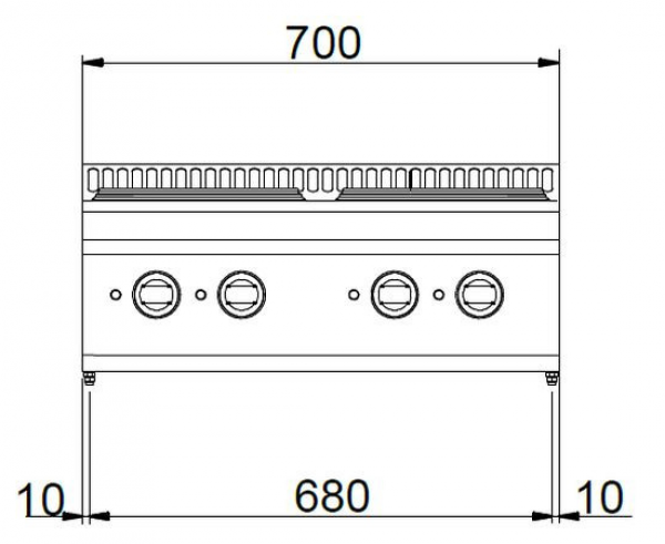 MBM Elektroherd MPQ77T - Tischgerät - 4rechteckige Kochplatten