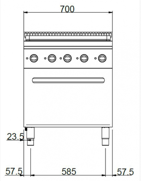 MBM Glühplattenherd MTPE77FE - Standgerät mit Elektro-Backofen - Elektro-Glühplatte