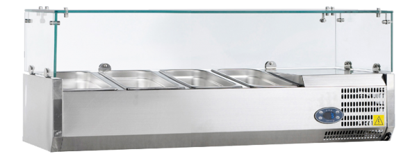 Kühlaufsatzvitrine - 1200 mm Breite - für Behälter: 3xGN1/3