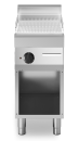 Modular Elektrogrillplatte - Standgerät - offen - gerillte Bratfläche - verchromt