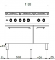 Preview: MBM Gasherd MFB711MFG4XL - Standgerät mit Gasbackofen - 4 Brenner