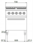 Preview: MBM Elektroherd MPQ77FE - Standgerät mit Elektrobackofen - 4 rechteckige Kochplatten