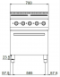 Preview: MBM Elektroherd MPQR77FE - Standgerät mit Elektrobackofen - 4 rechteckige Kochplatten