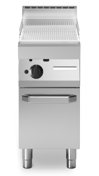 Modular Gasgrillplatte - Standgerät - geschlossen - gerillte Bratfläche - verchromt