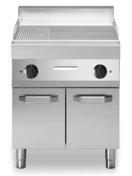 Modular Elektrogrillplatte - Standgerät - geschlossen - 2/3 glatte 1/3 gerillte Bratfläche