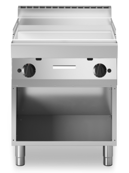 Modular Gasgrillplatte - Standgerät - offen - glatte Bratfläche - verchromt