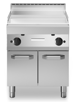 Modular Gasgrillplatte - Standgerät - geschlossen- glatte Bratfläche - verchromt