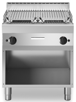 Modular Lavasteingrill - Standgerät - offen - Bratfläche aus Edelstahl