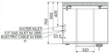 Preview: MBM Elektrokippbratpfanne MBRE78A - 1 Edelstahltiegel mit 60 Liter - manuelle Bedienung