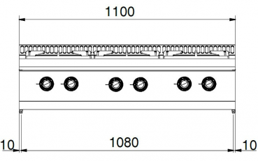 Preview: MBM Gasherd MFB711TXL - Tischgerät - 6 Brenner