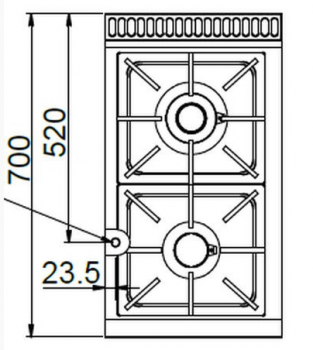 Preview: MBM Gasherd MFB74TXL - Tischgerät - 2 Brenner