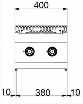 Preview: MBM Gasherd MFB74TXL - Tischgerät - 2 Brenner