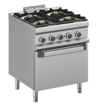 MBM Gasherd MFB77FEVXL - Standgerät mit Umluft-Elektrobackofen - 4 Brenner