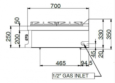 MBM Gasherd MFB77TXL - Tischgerät - 4 Brenner