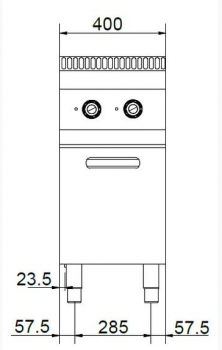 Preview: MBM Fritteuse MFRE74A2V - Standgerät - 2 Becken á 7 Liter