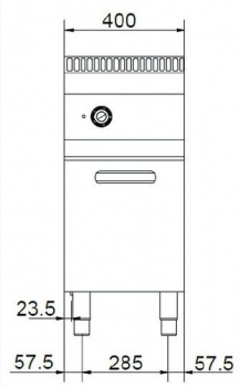 Preview: MBM Fritteuse MFRE74A - Standgerät - 1 Becken mit 13 Liter Volumen