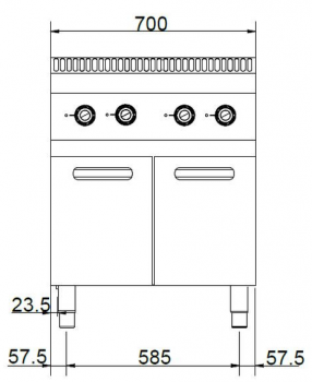 Preview: MBM Fritteuse MFRE77A - Standgerät - geschlossen - 2 Becken á 13 Liter