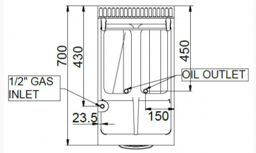 Preview: MBM Fritteuse MFRG74A2V - Standgerät - geschlossen - 2 Becken à 7 Liter