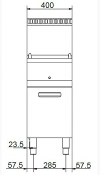 Preview: MBM Fritteuse MFRG74A - Standgerät - geschlossen - 1 Becken mit 14 Liter