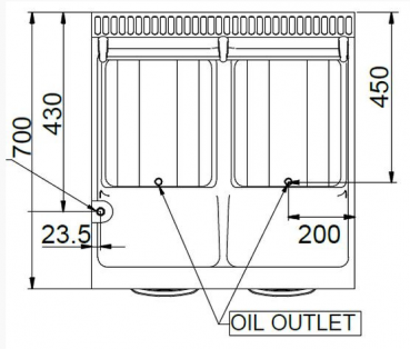 Preview: MBM Fritteuse MFRG77A - Standgerät - geschlossen - 2 Becken à 14 Liter
