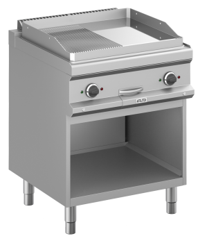 MBM Grillplatte MFTE77ALRC - Standgerät -offen - ½ glatte + ½ gerillte Grillfläche - verchromt