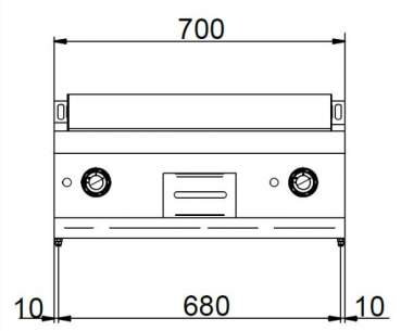Preview: MBM Grillplatte MFTE77TL - Tischgerät - glatte Grillfläche