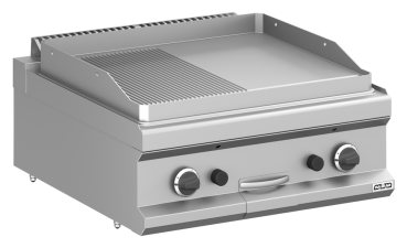 MBM Gasgrillplatte MFTG77TLR - Tischgerät - ½ glatte + ½ gerillte Grillfläche