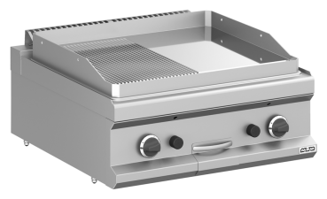 MBM Gasgrillplatte MFTG77TLRC - Tischgerät - ½ glatte + ½ gerillte Grillfläche - verchromt