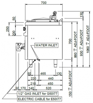 Preview: MBM Elektro-Kochkessel MPEE7750I - Volumen: 50 Liter