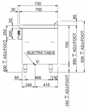 MBM Elektroherd MPQ711A - Standgerät - offen - 6 rechteckige Kochplatten