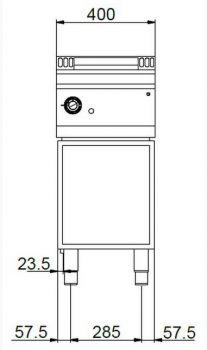 Preview: MBM Lavasteingrill MPLG74A - Standgerät - offen - mit Fleischrost