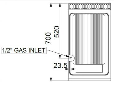 Preview: MBM Lavasteingrill MPLG74A - Standgerät - offen - mit Fleischrost
