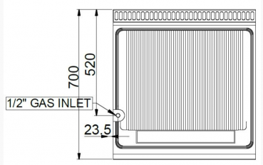 Preview: MBM Lavasteingrill MPLG78A - Standgerät - offen - mit Fleischrost