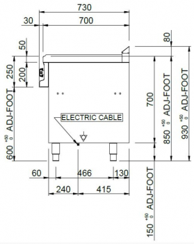 MBM Elektroherd MPQ74A - Standgerät - offen - 2 rechteckige Kochplatten