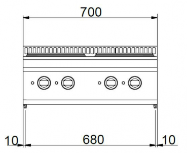 Preview: MBM Elektroherd MPQ77T - Tischgerät - 4rechteckige Kochplatten