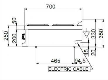 Preview: MBM Elektroherd MPQ77T - Tischgerät - 4rechteckige Kochplatten
