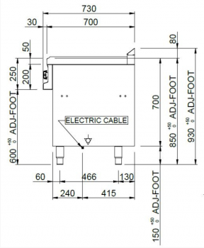 MBM Elektroherd MPQ77A - Standgerät - offen - 4 rechteckige Kochplatten