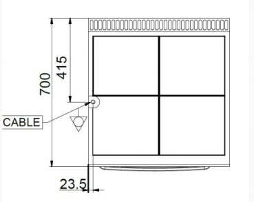 Preview: MBM Elektroherd MPQR77FEV - Standgerät mit Umluft-Elektrobackofen - 4 rechteckige Kochplatten