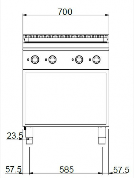 Preview: MBM Glühplattenherd MTPE77A - Standgerät - offen - Elektro-Glühplatte