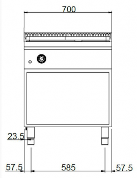 Preview: MBM Glühplattenherd MTPG77A - Standgerät - offen - Gas-Glühplatte