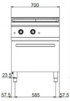 Preview: MBM Glühplattenherd MTPG77FG - Standgerät mit Gasbackofen - Gas-Glühplatte